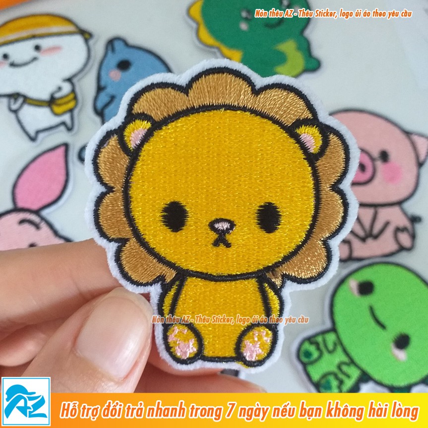 Sticker ủi thêu hình Động vật Quby cute dễ thương - Patch ủi quần áo balo S61