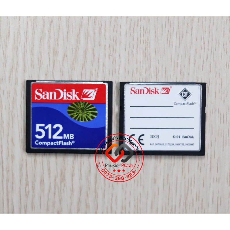 Combo Thẻ nhớ CF Card 512Mb, vỏ thẻ PCMCIA 68 chân, đầu đọc thẻ nhớ CF USB chuyên dụng