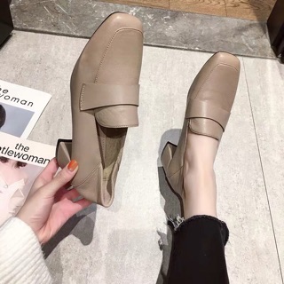 Giầy lười da lỳ gót 5cm [ Hàng order ]
