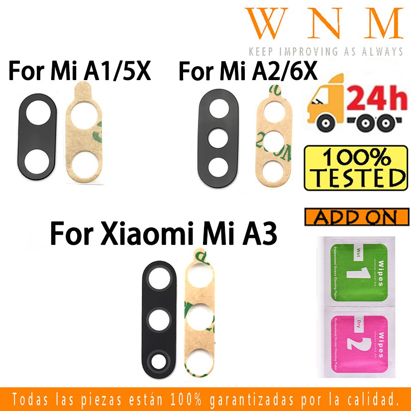 Nắp Đậy Ống Kính Camera Sau Bằng Thủy Tinh Cho Xiaomi Mi 5x 6x A1 A2 A3 Xiaomi Mi A1 5x A2 6x A3