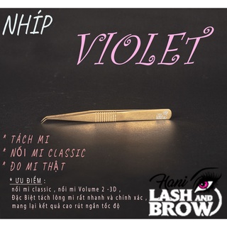 Nhíp Nối Mi Violet Cao Cấp - Chính Hãng Hani - Nhíp Có Thước Đo TIện Lợi