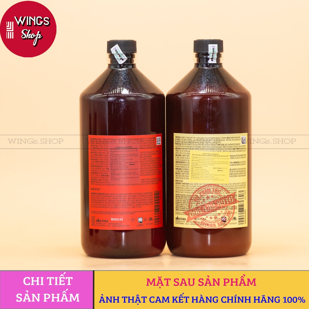 Dầu Gội DAVINES 250 - 1000ml Giảm gàu ngứa, ngăn ngừa rụng tóc | Wings Shop
