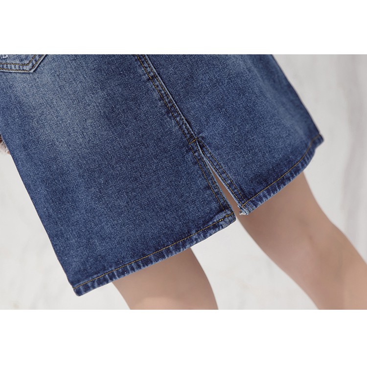 Chân váy jean suông QUẢNG CHÂU size S - 2XL cho nữ CV137