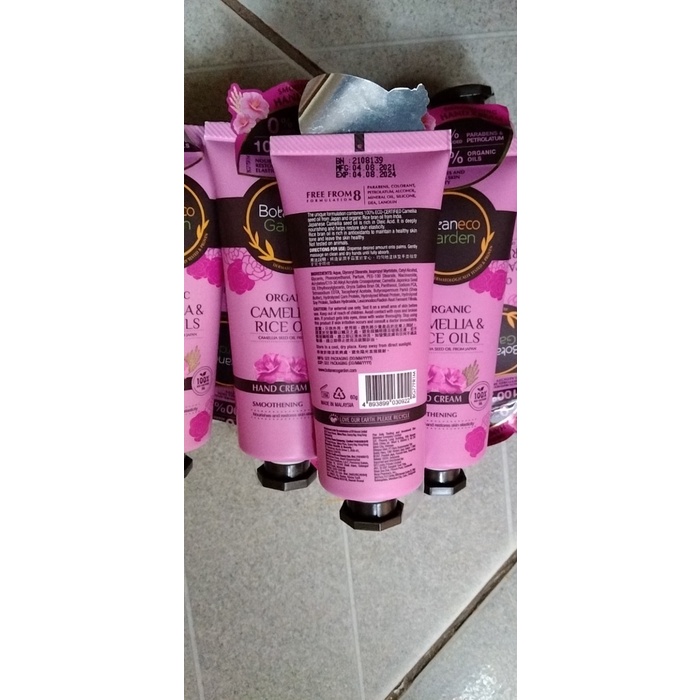 Dưỡng da tay Organic Botaneco Dầu Hoa Trà và Dầu Gạo Camellia & Rice 60g