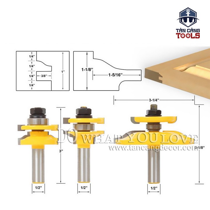 Bộ Mũi Router Đánh Pano Tủ Cánh Kép Mẫu 2