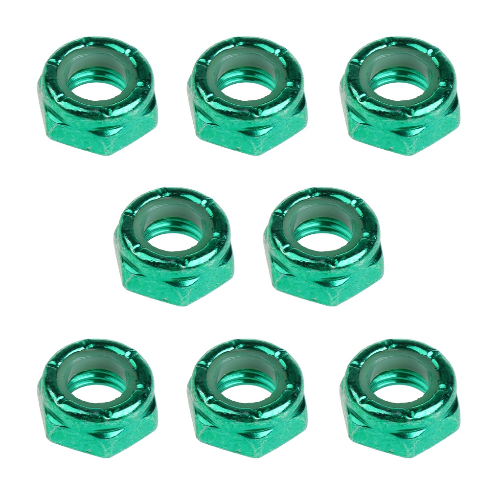 BolehDeals 8pcs Skateboard Kingpin Nuts Truck Axle Screw Nuts Longboard Hardware Blue