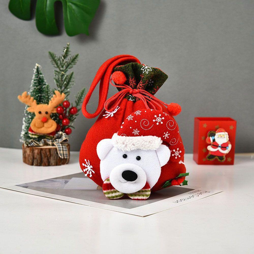 MUVAKO Túi Dây Rút Đựng Kẹo Giáng Sinh Hình Ông Già Noel Mới
