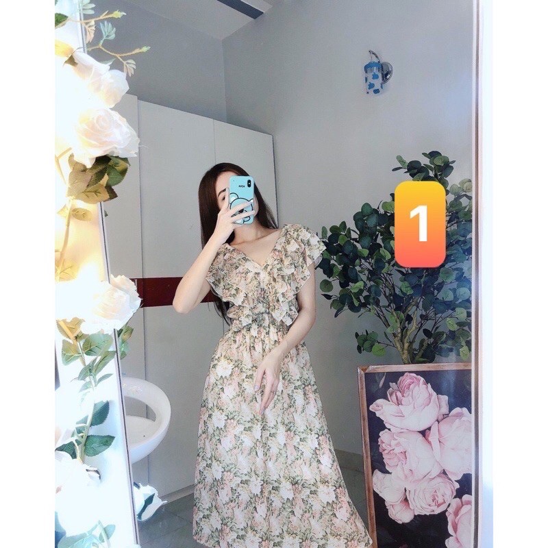 ĐẦM VOAN CỔ V BÈO