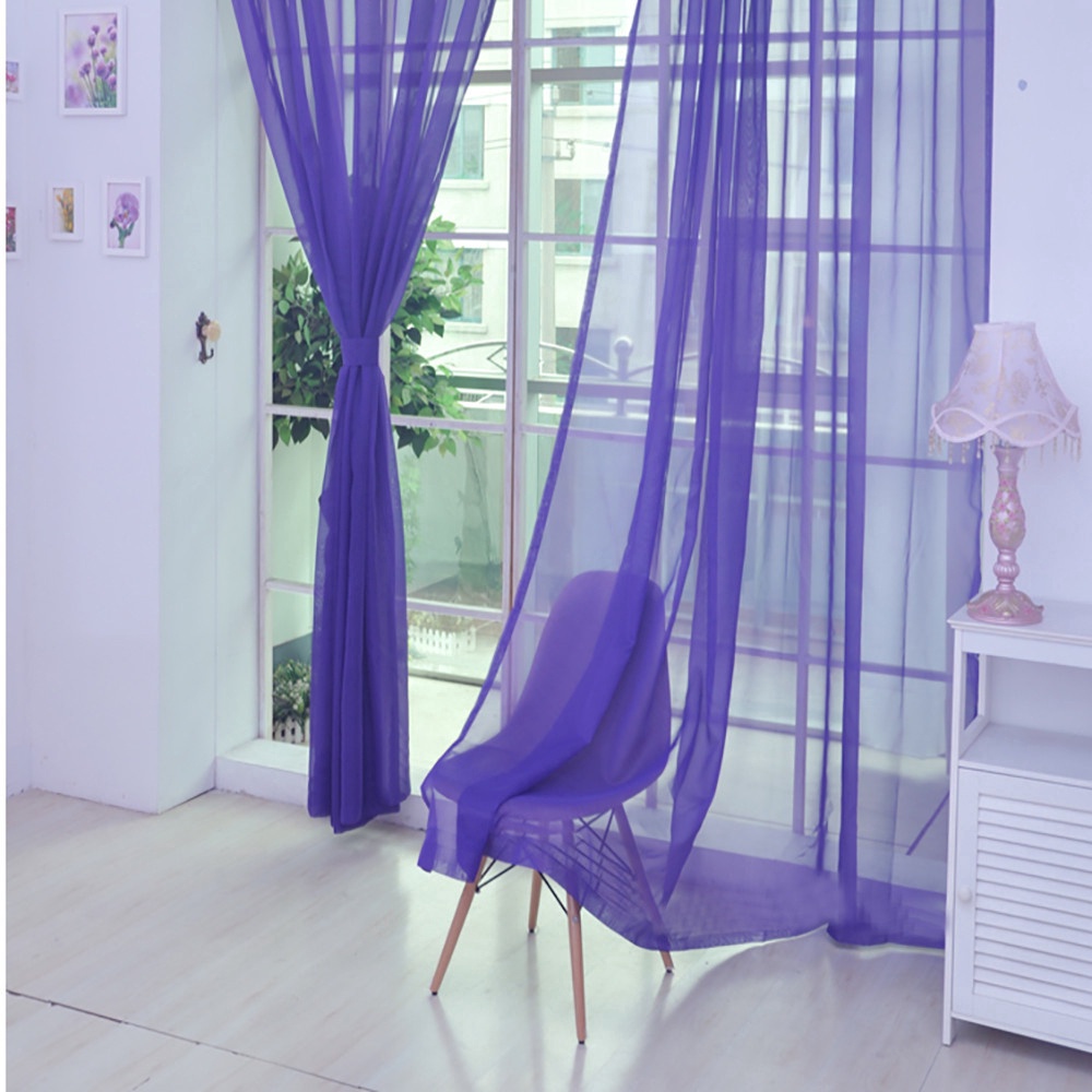 Bán Chạy Rèm cửa sổ Voan In Hoa Lá Dây Leo Trang Trí Phòng Khách