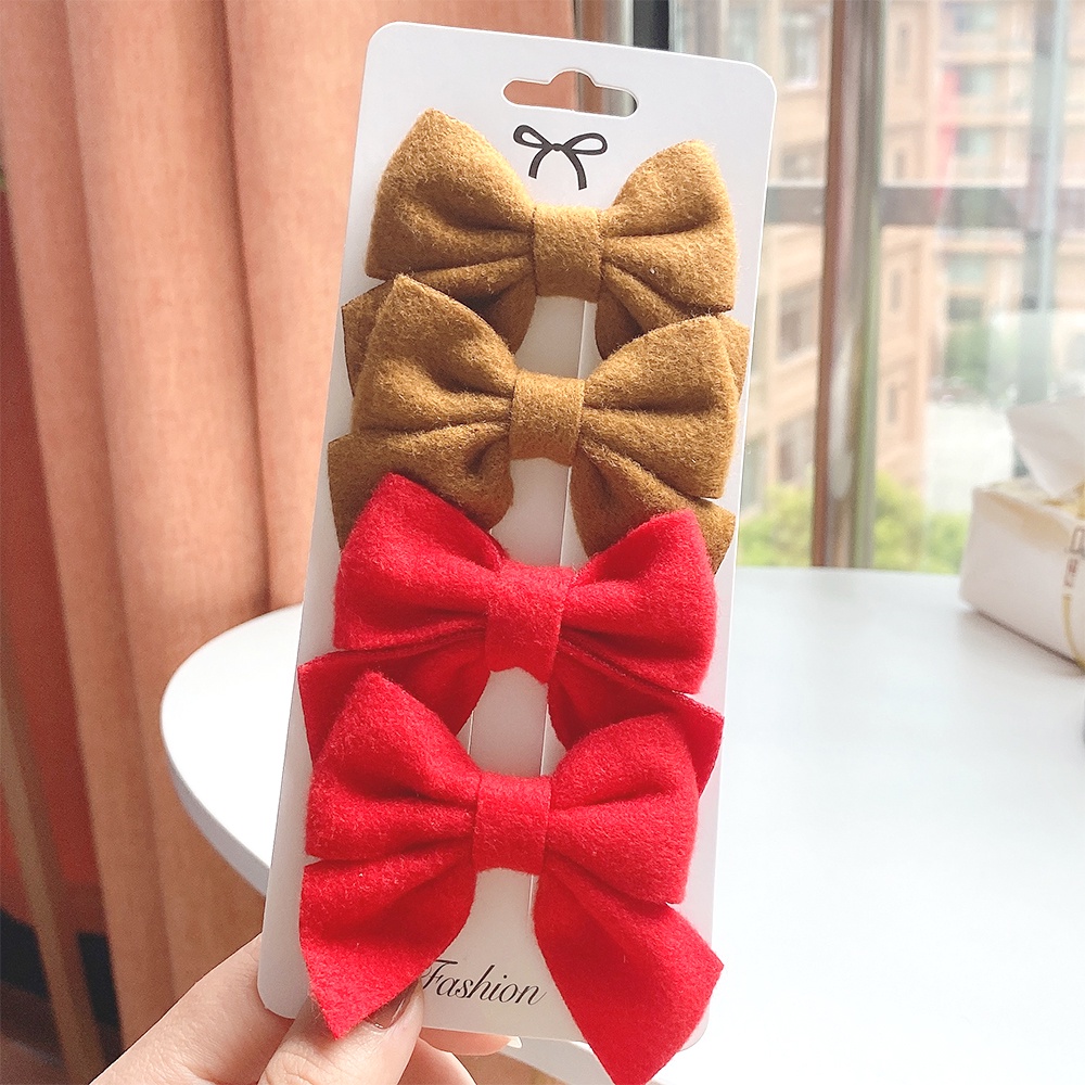 KIDSBOWS Set 4 Kẹp Tóc Hình Nơ Dễ Thương Cho Bé Gái