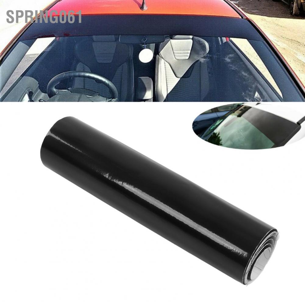 Spring061 Car Van Windscreen Sun Strip Gloss Black 140x20cm Universal PVC Windshield Sticker for Automobiles