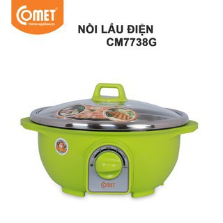 Nồi lẩu điện 3.5 lít comet cm7738 lồng nồi inox