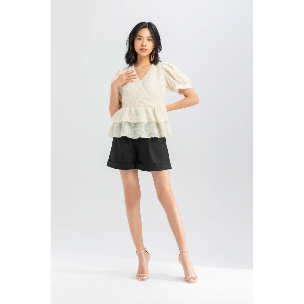 [Mã FAMALLT5 giảm 15% đơn 150k] Áo Peplum hoa nổi nữ IVY moda MS 16M6415