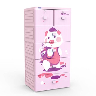 Tủ Nhựa Duy Tân Mina 5 Tầng 6 Ngăn HỒNG HEO CON MỚI _ GIAO NHANH 2H LIÊN HỆ SHOP