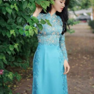 Vải áo dài giả ren