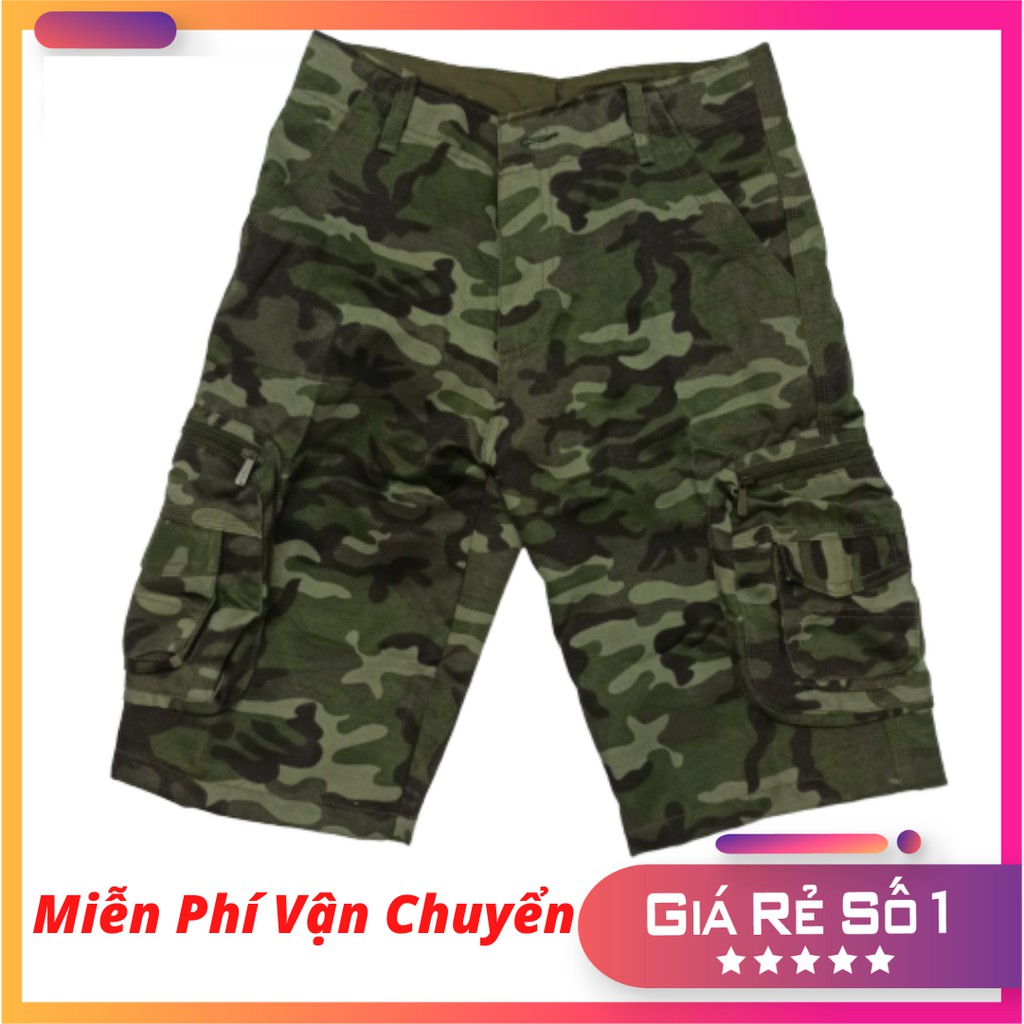 Quần Short Nam Kaki Túi Hộp Camo Cao Cấp Nhiều Màu