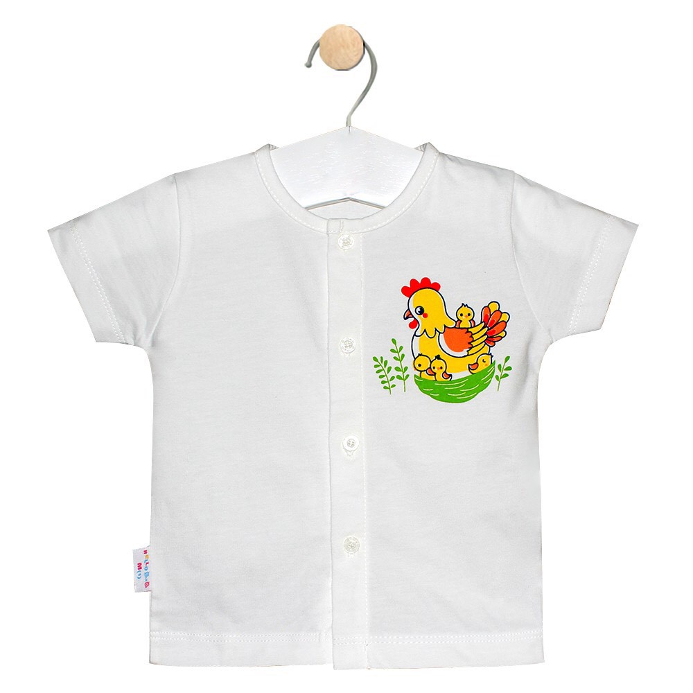 ÁO TAY NGẮN CÚC GIỮA COTTON