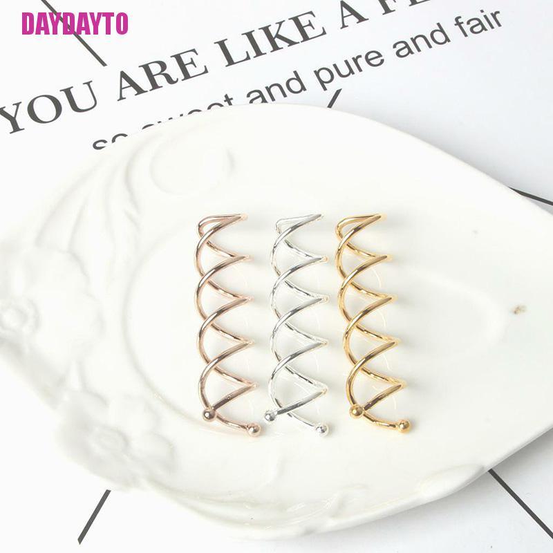 Set 10 Kẹp Tóc Dạng Xoắn Ốc Màu Vàng Hồng / Bạc