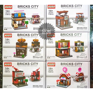 Lego Kugo Bricks City Lắp Ráp Cửa Hàng Mini ( 6 in 1 ) - 705 Mảnh