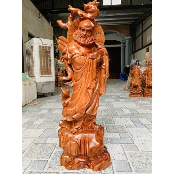 Tượng đạt ma gỗ hương cao 63 cm