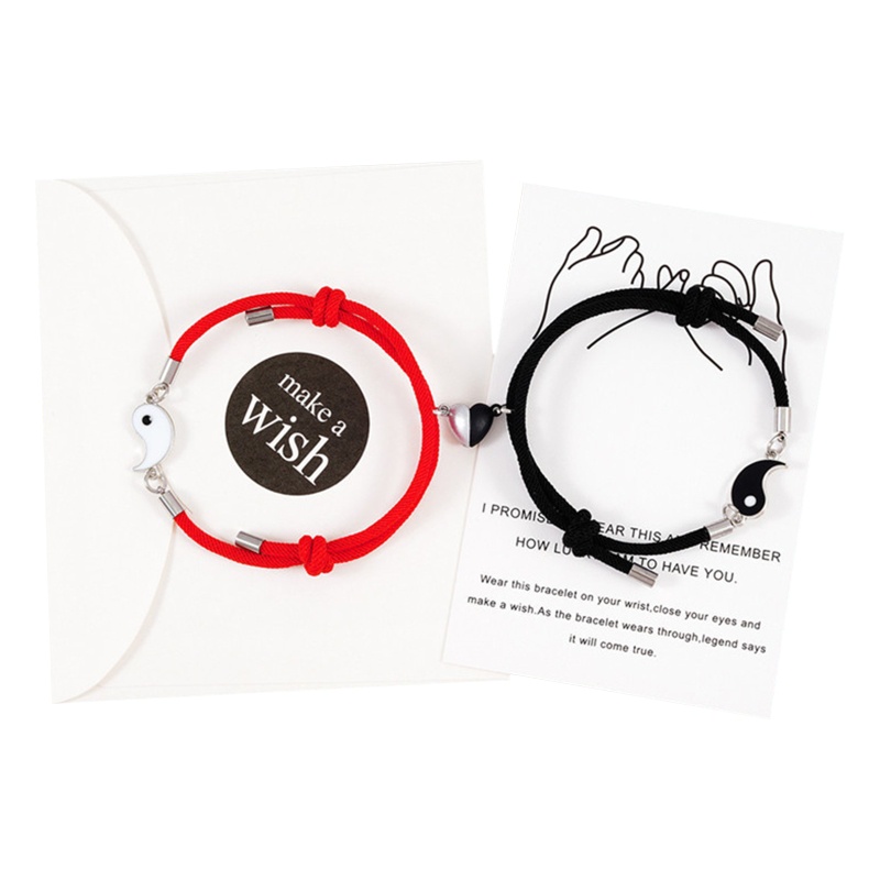 Flgo Set 2 Vòng Tay Chuỗi Hạt Âm Dương Có Thể Điều Chỉnh Kích Cỡ