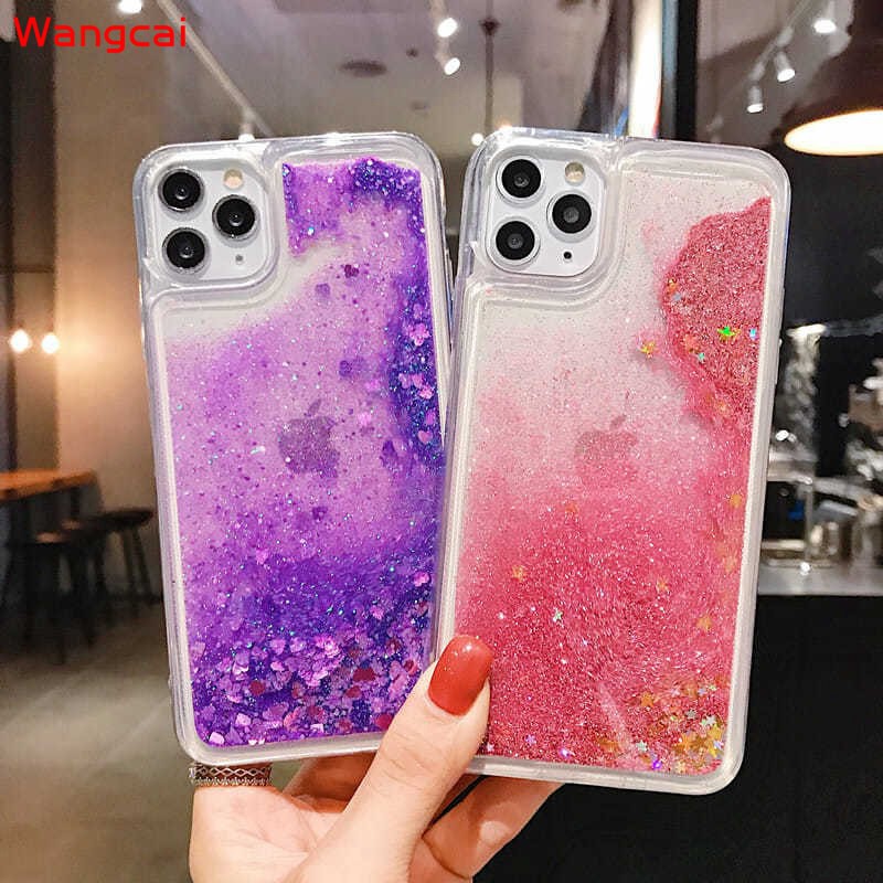 Ốp điện thoại mềm trong suốt có kim tuyến nước thích hợp cho iPhone 12 Mini 12 11 Pro Max XS Max XR X