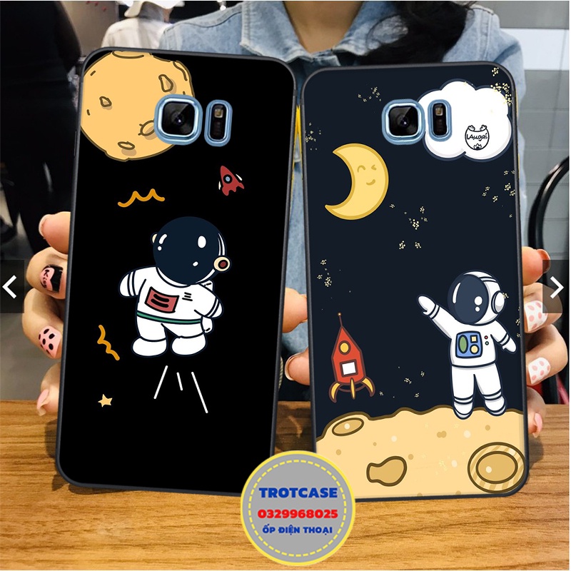 Ốp lưng điện thoại Samsung Note Fe / S6 / S7 / S6 Edge / S7 Edge / Note 5 - in hình phi hành gia vũ trụ nền trắng và đen