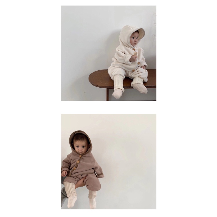 Bộ Áo Khoác Hoodie Dày Và Quần Theo Phong Cách Mùa Đông 2020 Dành Cho Bé