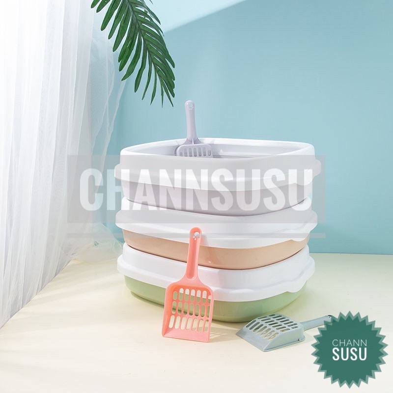Chậu cát vệ sinh cho mèo kèm xẻng - Chậu cát mèo cao cấp
