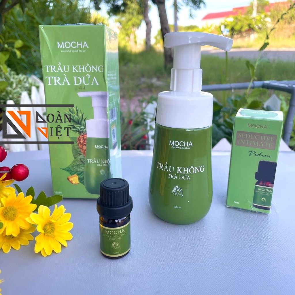 [Tặng nước hoa] Dung dịch VỆ SINH TRẦU KHÔNG TRÀ DỨA MOCHA- Hàng chuẩn Công ty