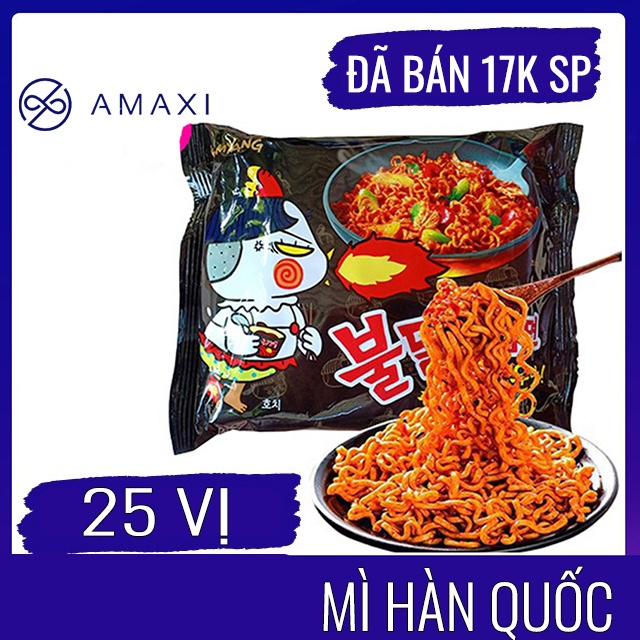 Mì cay Hàn Quốc, Mỳ cay Samyang, Nongshim Indomie Ottogi gói, Neoguri khô nước, topokki, tương đen không gia vị Amaxi .