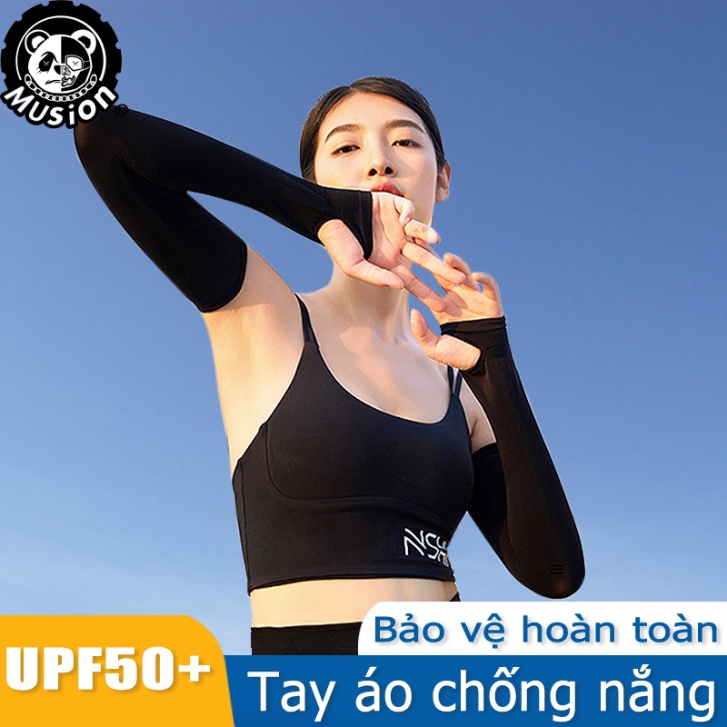 Musion- Bộ 2 Ống Tay Chống Nắng, Găng Tay Chống Nắng Xỏ Ngón Lets Slim Bao Tay Đi Phượt Siêu Mát Chống