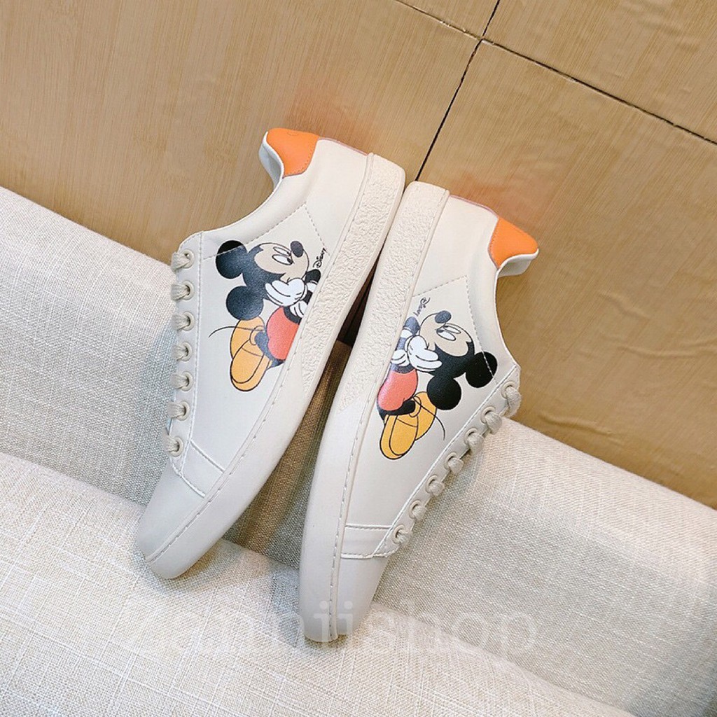 [HOT] Giày trắng sneaker Mickey giày thể thao giày bệt