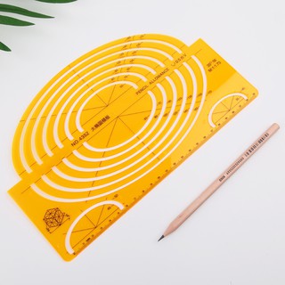 Thước kẻ đường con elip ba chiều bằng resin tiện dụng dành cho học sinh