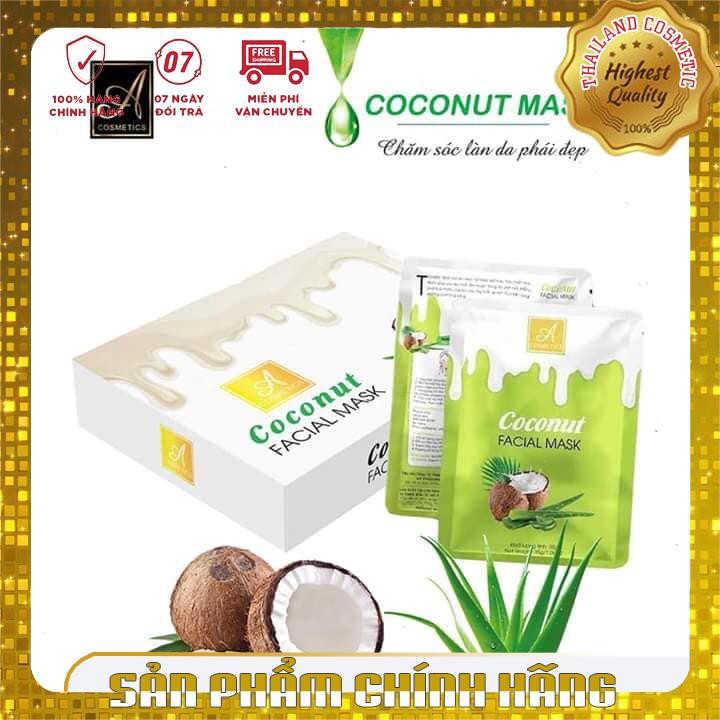 [HÀNG CHÍNH HÃNG] Mặt nạ dừa nha đam Coconut Acosmetic, tinh chất HA dưỡng da (1 miếng)