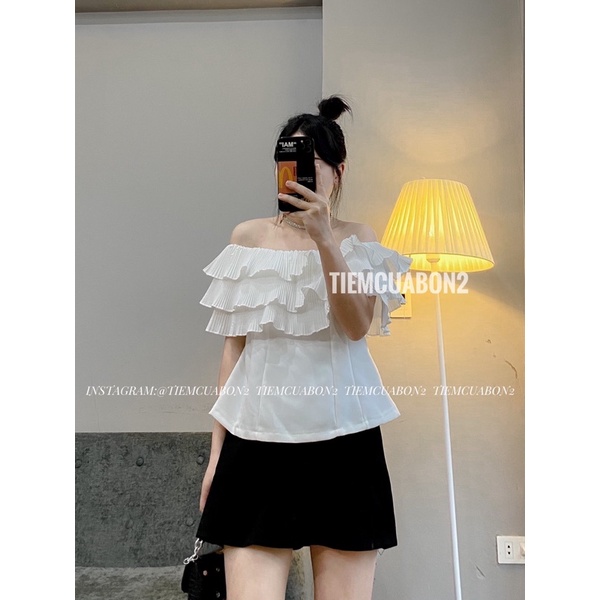 Áo trễ vai điệu bèo tầng