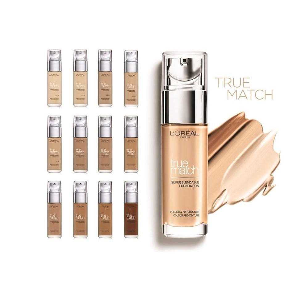 Kem nền mịn nhẹ dưỡng da dạng lỏng L'Oreal Paris True match Blendable Foundation 30ml - Pháp Chính Hãng