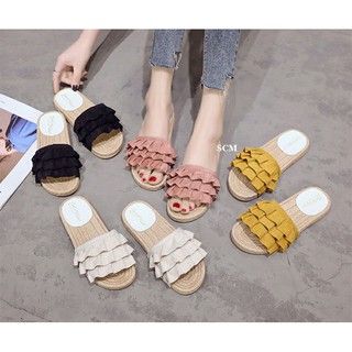 SALE-Dép giả cối quai tầng | dép nữ quai ngang