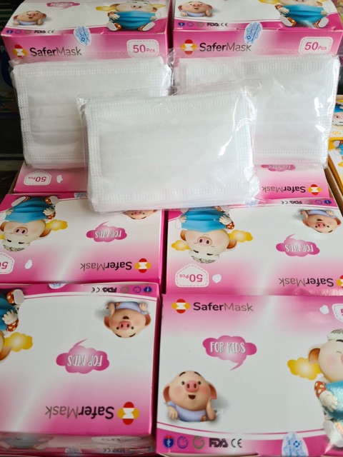 Hộp 50 Cái - Khẩu Trang Y Tế Trẻ Em Kid Mask Hình Siêu Dễ Thương Dành Cho Học Sinh Tiểu Học