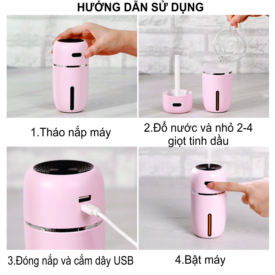 Máy Xông Tinh Dầu Oto Xe Hơi Khử Mùi Diệt Khuẩn Chống Say Xe