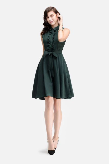 Đầm xòe chấm bi Banana Republic