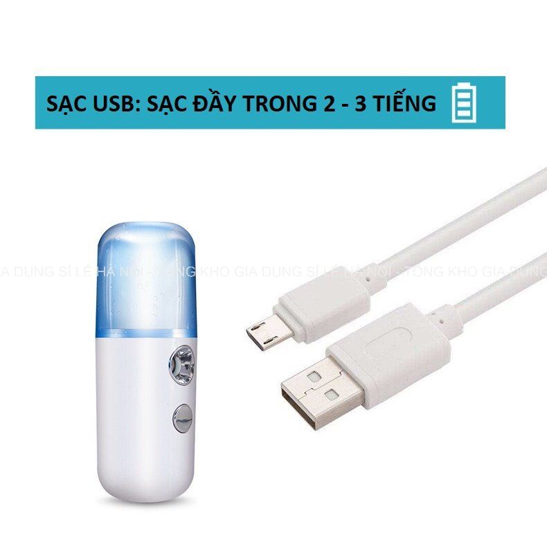 Máy Phun Sương Xông Hơi Mặt NaNo Mini Cầm Tay Hỗ Trợ Dưỡng Da Cấp Nước Tối Đa