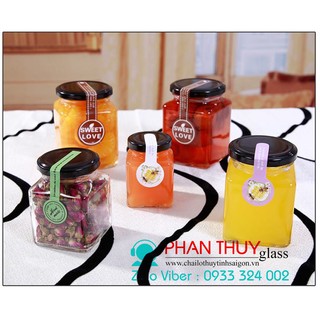 Hũ Vuông Thủy Tinh 750ml , 500ml , 380ml , 280ml , 200ml | Tuỳ chọn màu nắp