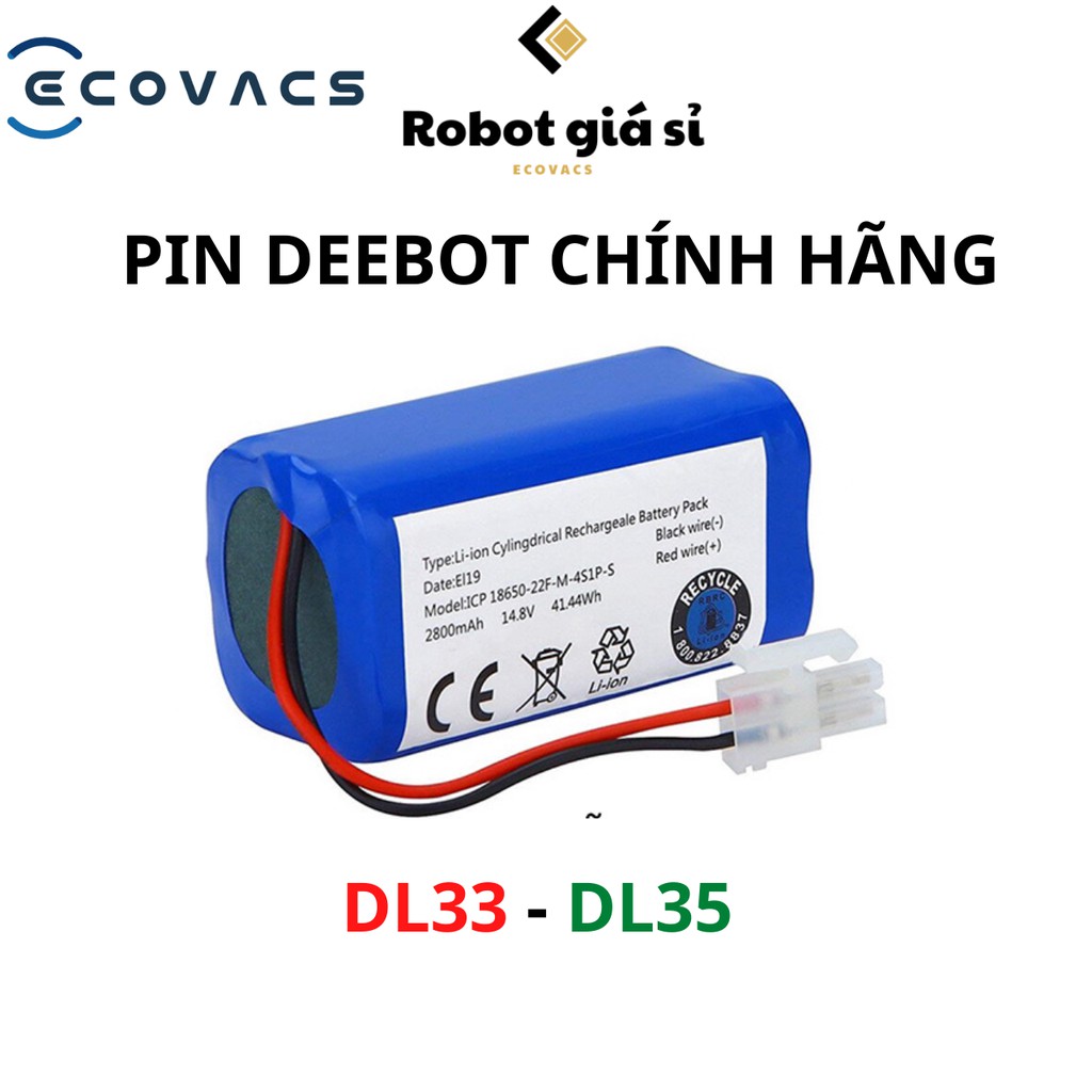 PIN CHÍNH HÀNG ROBOT HÚT BỤI ECOVACS DEEBOT DL33 DL35 DEEBOT SLIM