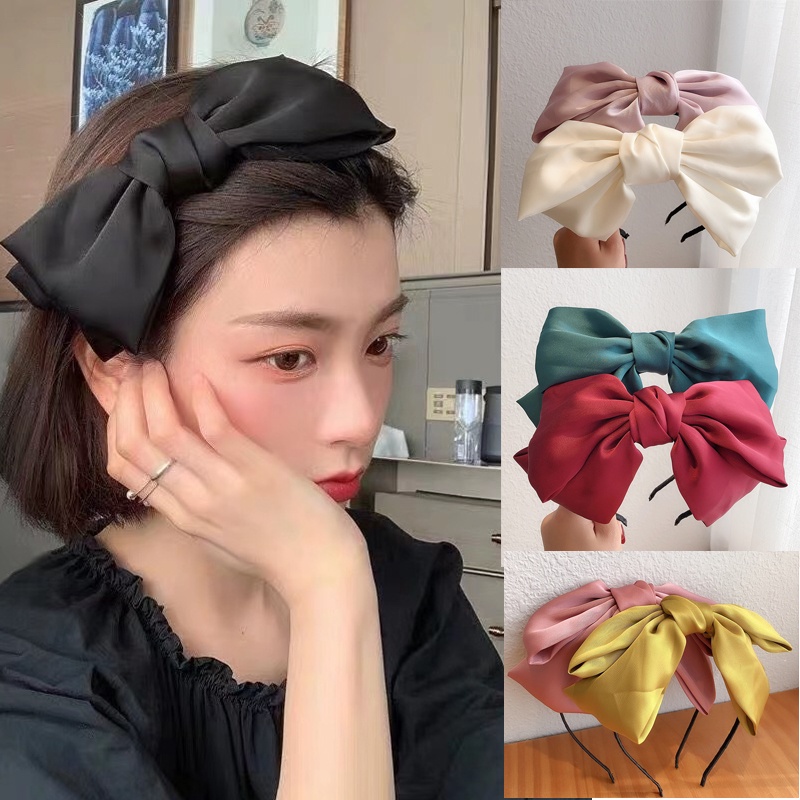 Bờm tóc, bờm vải nơ lụa 1 màu đơn giản