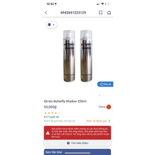 [CHÍNH HÃNG] GÔM XỊT TÓC BUTTERFLY SHADOW CHUẨN 320/600ML