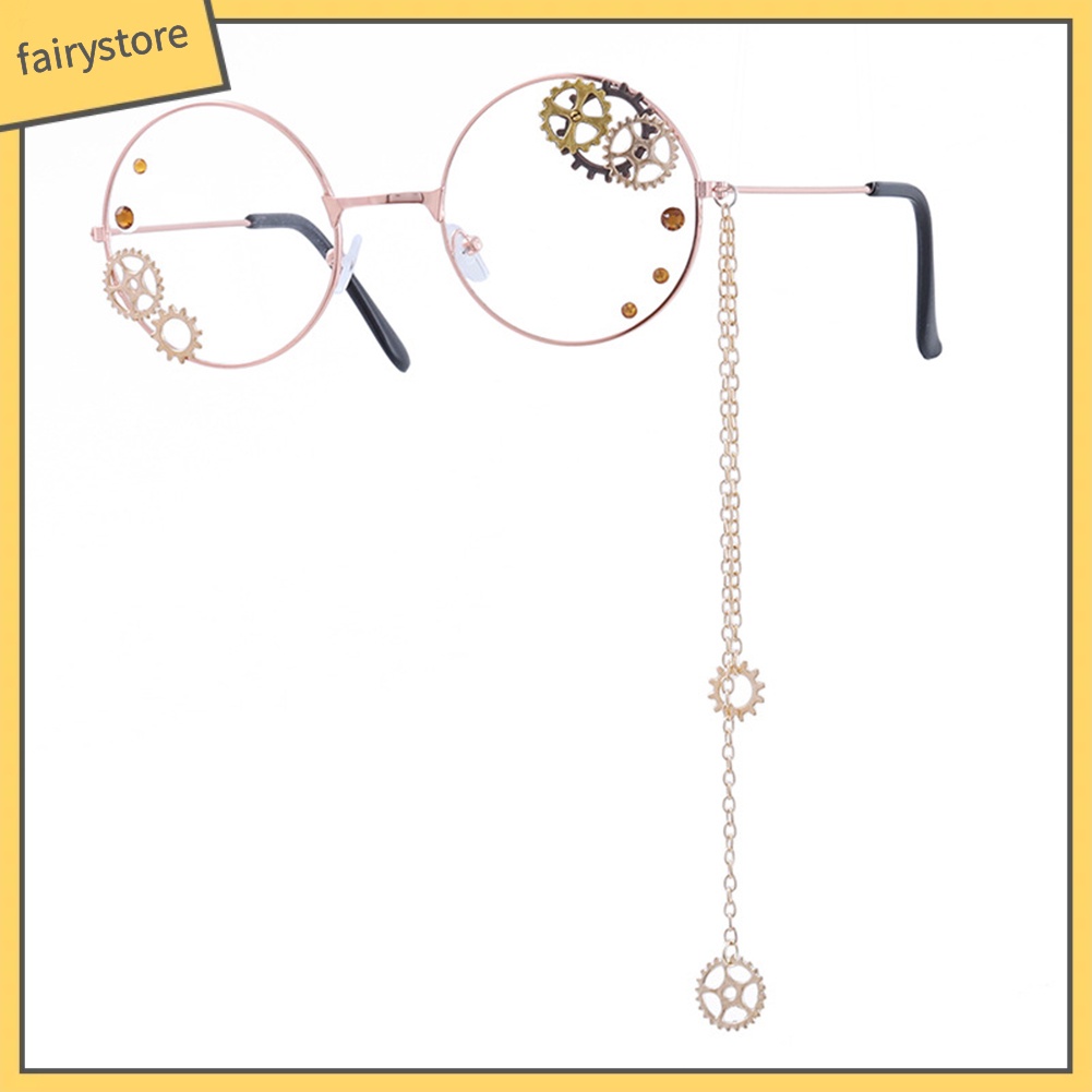 Mắt Kính Gọng Tròn Phong Cách Punk Dành Cho Nam Và Nữ