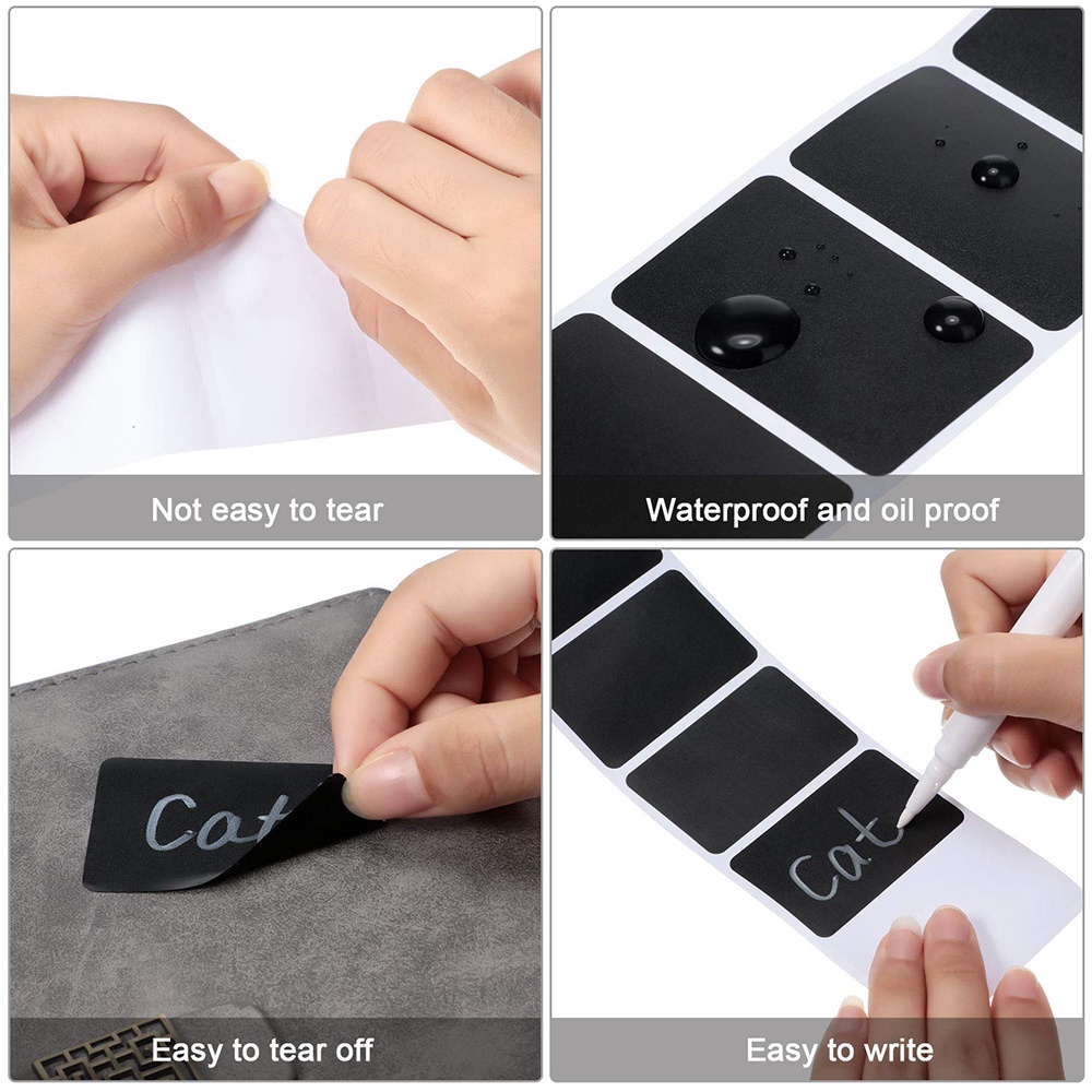 1 Tờ Nhãn Dán Nhãn Đánh Dấu Lọ Gia Vị Đa Năng Màu Đen/ Tự Dính Trang Trí Nhà Bếp Gia Đình DIY