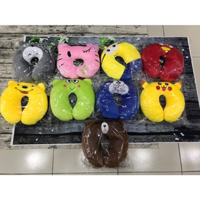 Gối Kê Cỗ Chữ U / gối kê cổ hình thú dễ thương tặng kèm bịt mắt