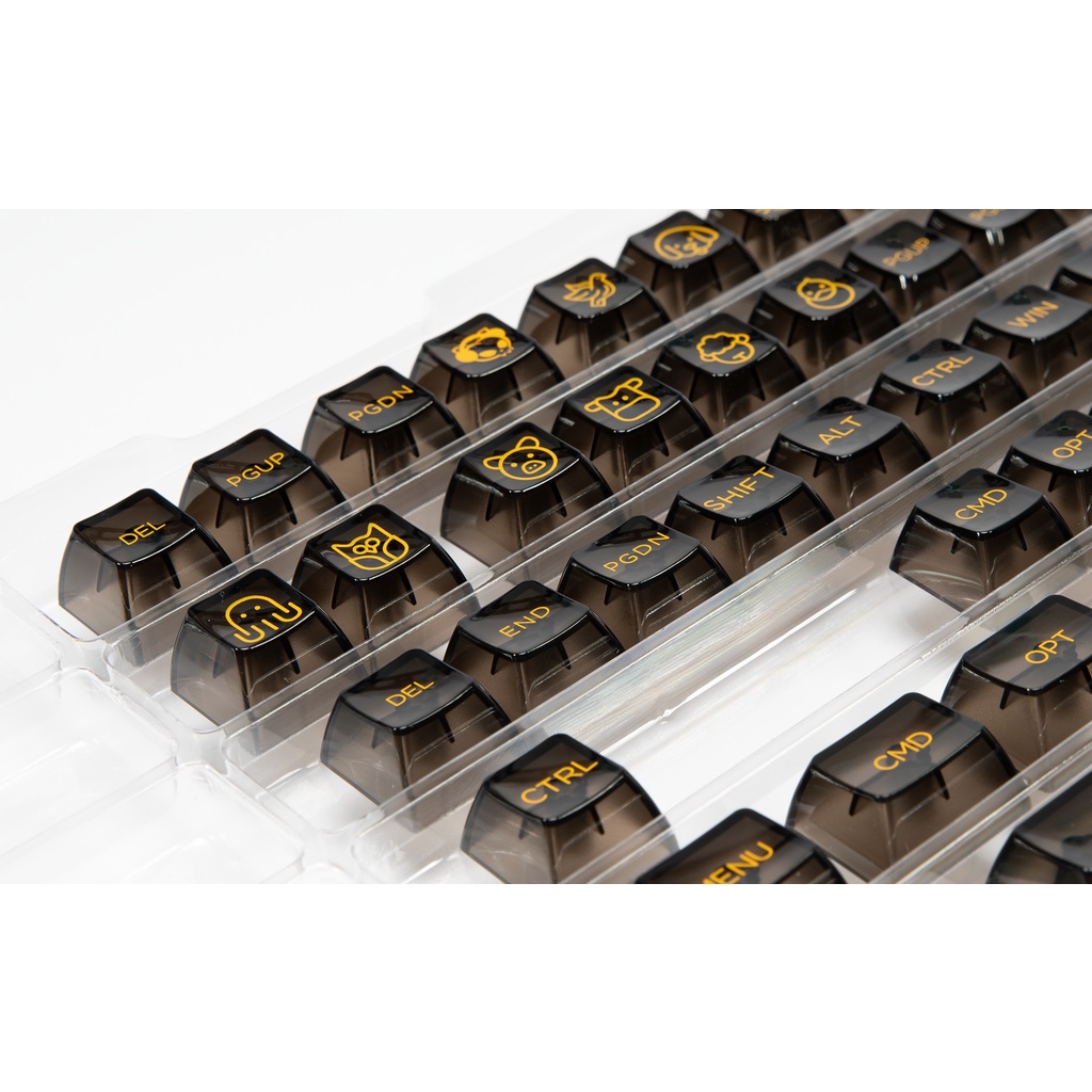 Bộ keycap trong suốt xuyên led AKKO Black